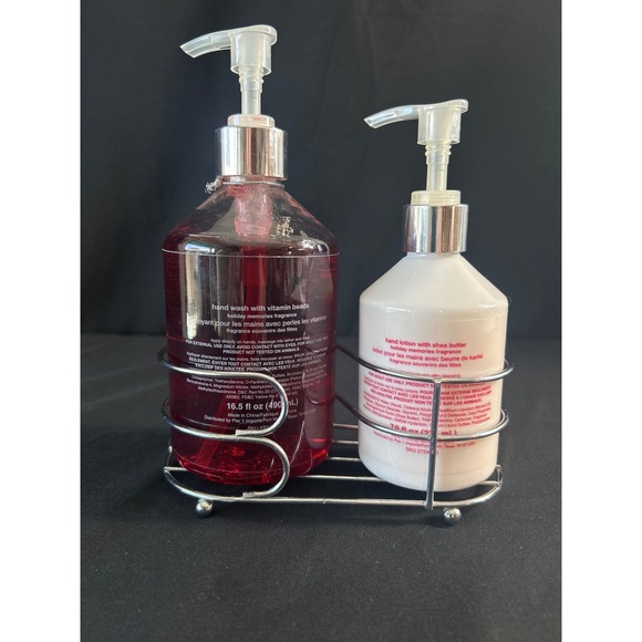 Pier 1 Imports vtg Holiday Hand Soap 16.9oz Lotion 7.9oz  Set Snowflake‎ Design - Picture 2 of 6